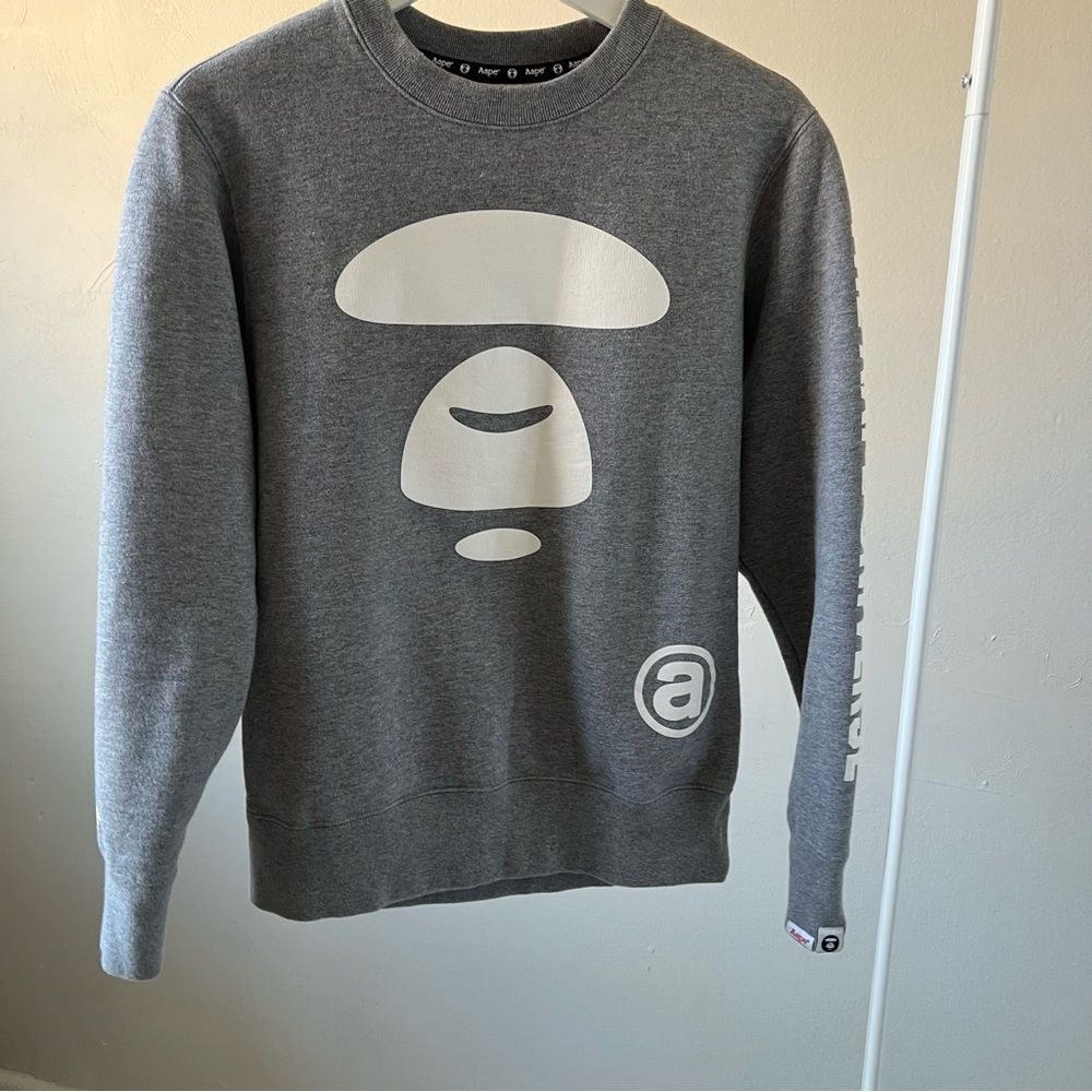 Aape by A Bathing Ape Logo Sweatshirt in Gray Size S 170 88A